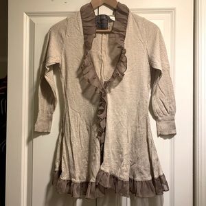 Guinevere ruffle long cardigan